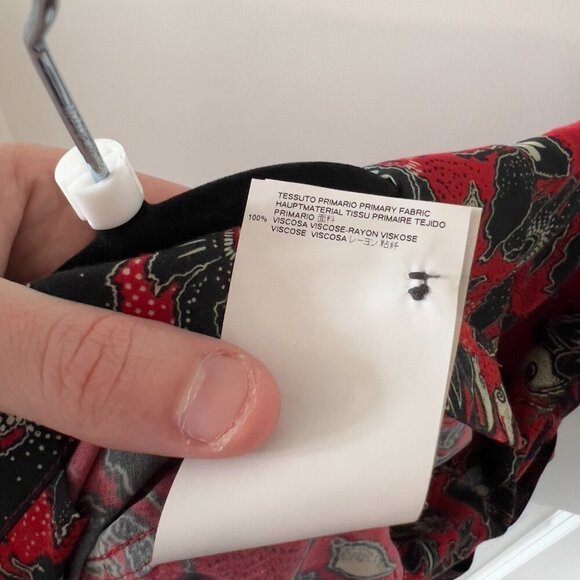 Just Cavalli Men's Floral-Print Shirt Size 48 Color Red Black - Picture 6 of 7